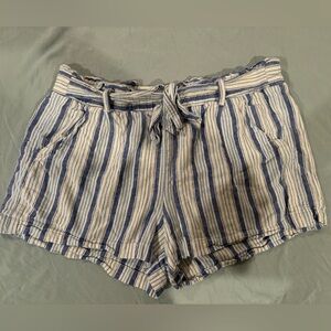Rewind Blue and White Cloth Shorts